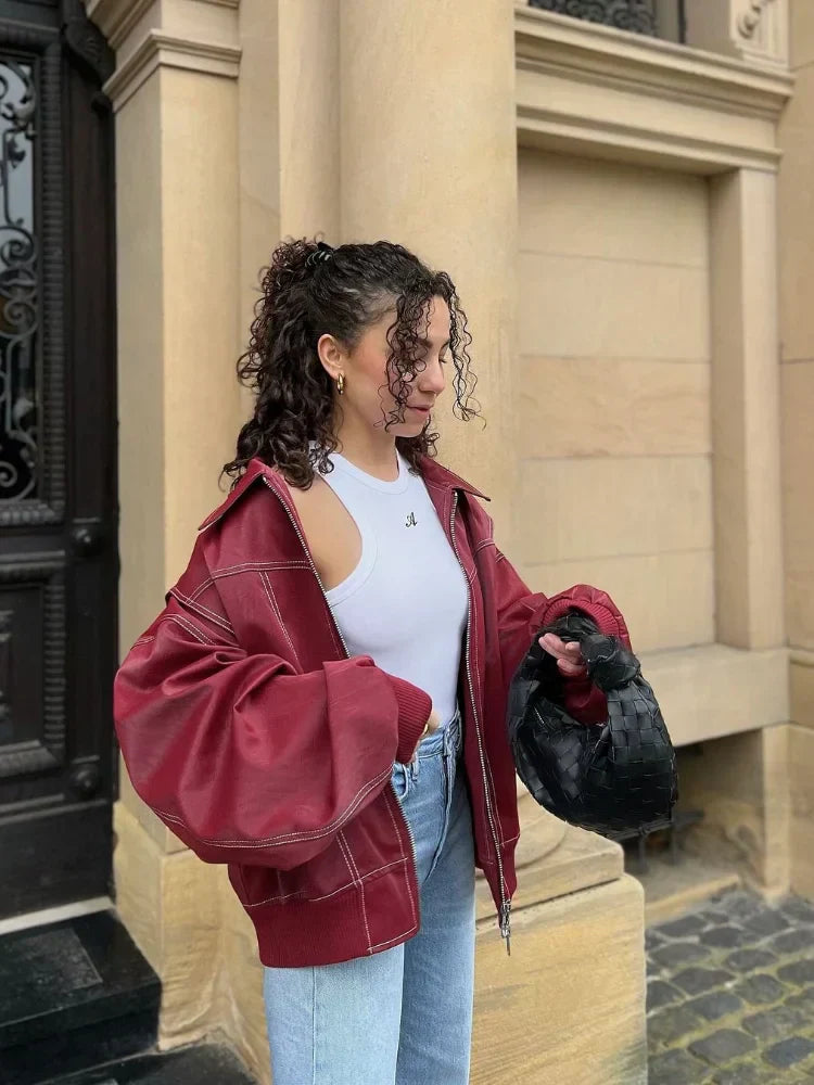 Sumaya Bold Leather Jacket